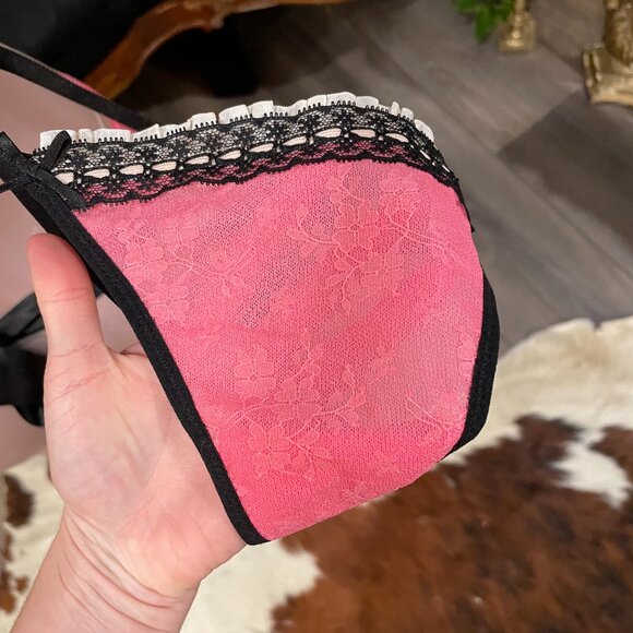 Vintage Victoria's Secret French Maid Apron Lingerie with Panties Size 36B Pink - Picture 3 of 5